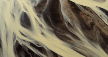 Havadan görünümü İzlanda buzul erime su Nehri Deltası