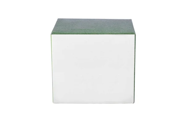 Caixa Branco Isolada Sobre Fundo Branco — Fotografia de Stock