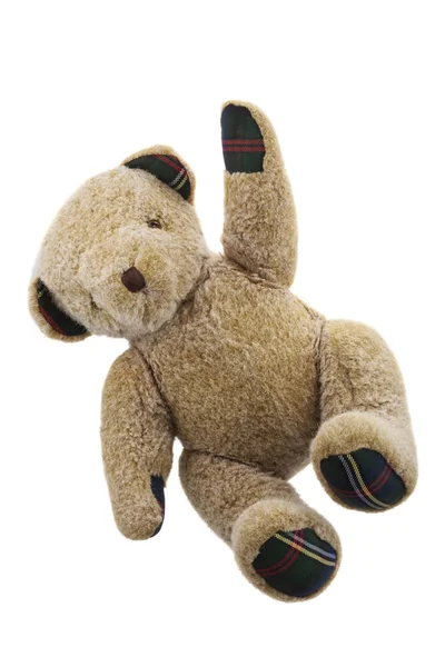 Ведмедик Тедді Ізольований Білому Тлі — стокове фото