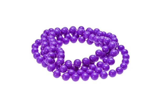 Purple Necklace Isolated White Background — Stock Photo, Image