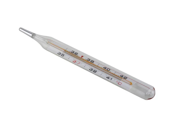 Thermometer isoliert auf weißem Hintergrund — Stockfoto