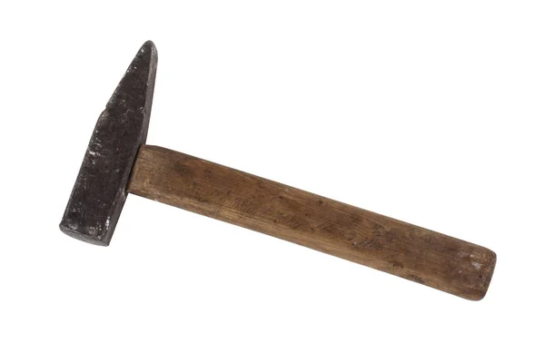 Metall hammare med trä handtag isolerad på vit bakgrund — Stockfoto