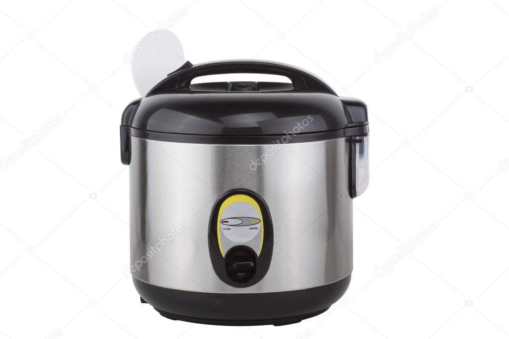 Electric rice cooker isolated on a white background