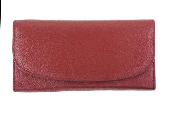 Κόκκινο πορτοφόλι απομονωμένο σε λευκό φόντο — Φωτογραφία Αρχείου