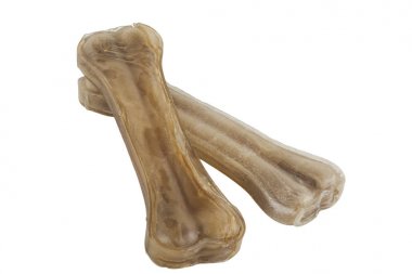 Beyaz arka plan üzerinde izole köpek kemiği