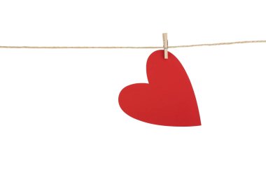 Beyaz arka planda izole edilmiş boş kalp notu