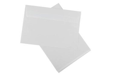 Beyaz arka plan üzerinde izole beyaz arka plan üzerinde zarf