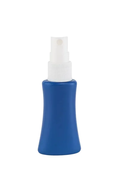 Contenedor azul de botella de spray aislado sobre fondo blanco — Foto de Stock
