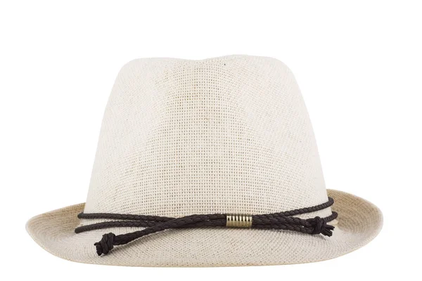 Ανδρική γυναικεία ψάθινο καπέλο απομονώνεται σε λευκό φόντο — Φωτογραφία Αρχείου