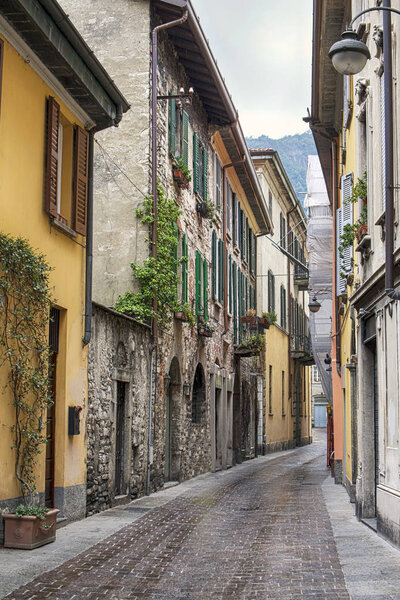 Como Italy May 27 2019: Town Street View In Como Italy