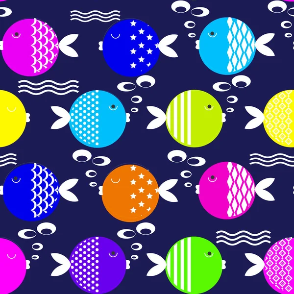 Seamless scandinavian modern fishes pattern background