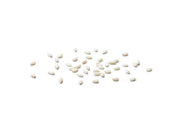 White Sesame Seeds White Background — Stock Photo, Image