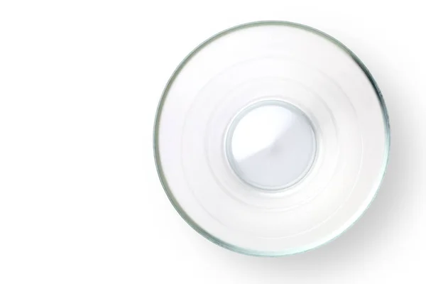 Top View Empty Glass Bowl White Background Stock Photo