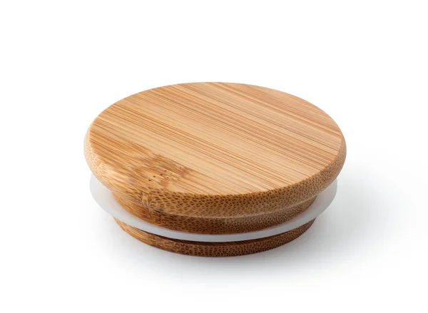 Bamboo Lid Jar Isolated White Background — Stock Photo, Image