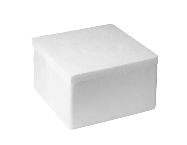Beyaz Arka Plan Üzerinde Izole Styrofoam Kutusu — Stok fotoğraf