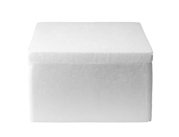 白色背景上孤立的保丽龙盒子 — 图库照片