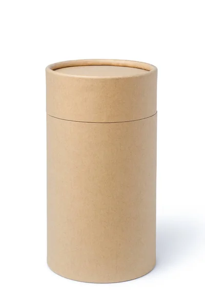 白い背景に分離された茶色の紙管 — ストック写真