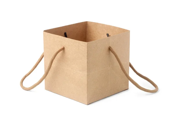 Brown Paper Bag Isolated White Background — Stock Photo, Image