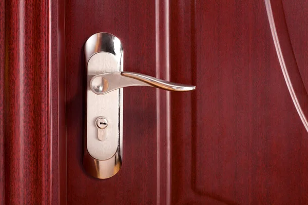 Exterior Door Handle Lock Wooden Door — Stock Photo, Image