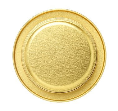 Altın Metal üstten görünüm kavanoz izole üzerinde beyaz arka plan