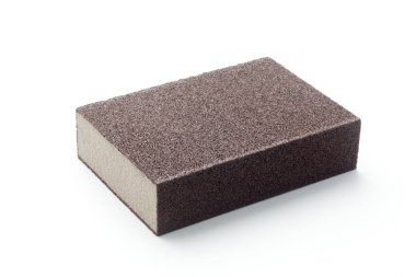 Beyaz arka plan üzerinde izole zımpara sünger