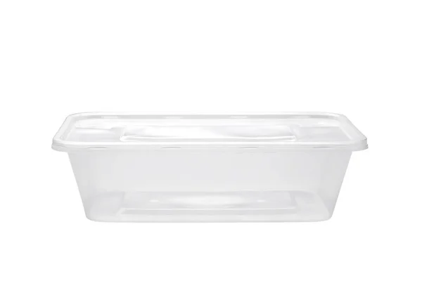 Caixa Comida Plástico Isolado Fundo Branco — Fotografia de Stock