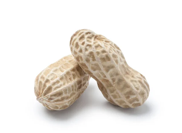 白い背景に分離された つのピーナッツ — ストック写真