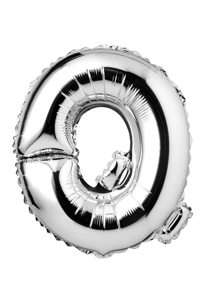 Beyaz Arka Plan Üzerinde Izole Gümüş Balon Harf — Stok fotoğraf