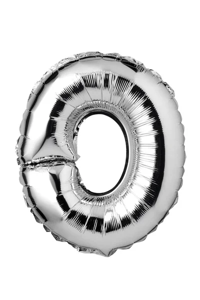 Beyaz Arka Plan Üzerinde Izole Gümüş Balon Harfi — Stok fotoğraf