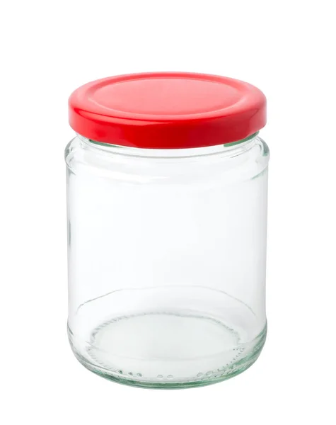 Empty Glass Jar Isolated White Background — Stock Photo, Image