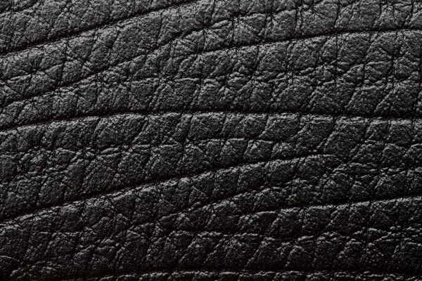 Detail Černé Kůže Textury Pozadí — Stock fotografie