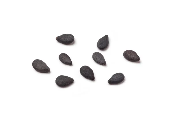 Siyah Susam Tohumları Beyaz Arkaplanda Izole — Stok fotoğraf