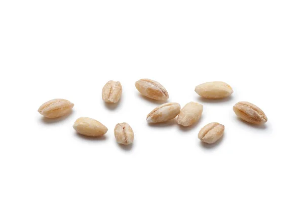 Close Peeled Barley White Background — Stock Photo, Image