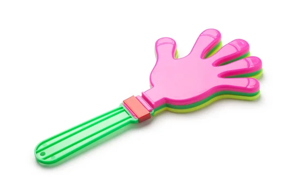 Kunststoff Hand Klatschen Spielzeug Isoliert Auf Weißem Hintergrund — Stockfoto