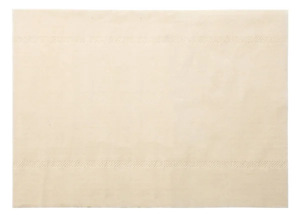 Brown Napkin Isolate White Background Top View — Stock Photo, Image