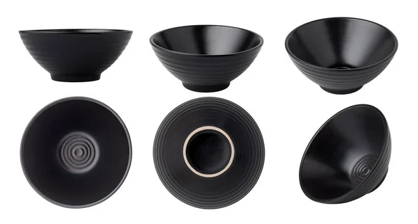 白地に隔離された黒い陶器の器 — ストック写真