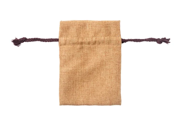 Empty Brown Burlap Bags Isolated White Background — Stock Photo, Image
