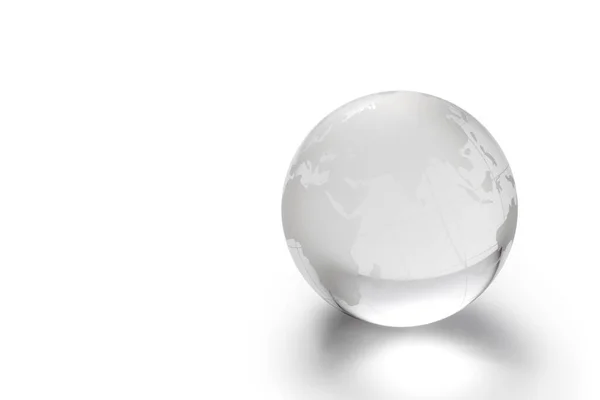 Transparent Glass Globe White Background — Stock Photo, Image