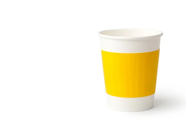 Papier Kaffeetasse Isoliert Auf Weißem Hintergrund — Stockfoto