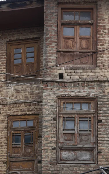 Opuštěná Budova Starém Městě Srinagar Jammu Kašmír Indie Starodávné Architektonické — Stock fotografie