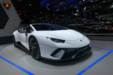 Bangkok, Tayland: 28 Kasım 2018-Lamborgini Huracan supercar büyük olay araba gösterisi motor Expo 2018 Impact Arena, Muang Thong Thani içinde Nonthaburi, Tayland