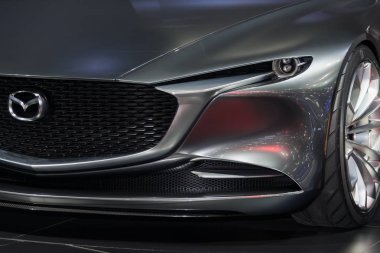 Bangkok, Tayland-28 Kasım, 2018: büyük olay araba gösterisi motor Expo 2018 Impact Arena, Muang Thong Thani içinde ekran üzerinde Mazda Vision Coupe konsept araba, Tayland