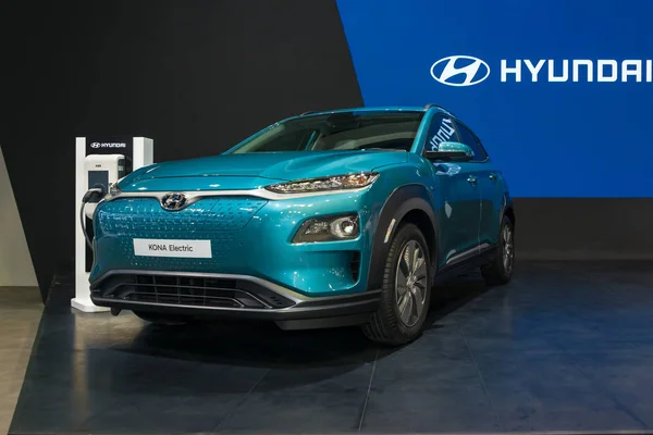 Bangkok, Tayland: 28 Kasım 2018-büyük olay araba gösterisi motor Expo 2018 Impact Arena, Muang Thong Thani içinde Nonthaburi, Tayland Hyundai Kona elektrikli araba kavramı elektrikli araba