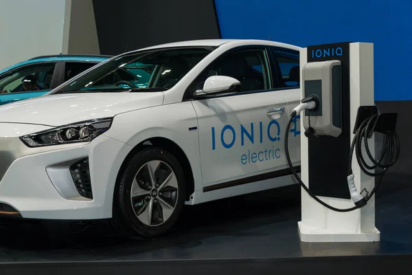 Bangkok Tailândia Novembro 2018 Hyundai Ioniq Electric Car Concept Electric — Fotografia de Stock