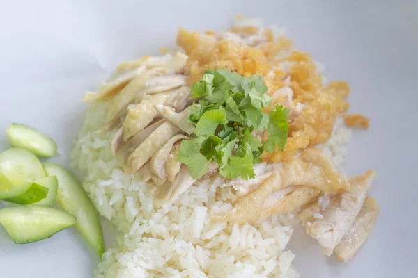 Nasi Ayam Hainan Yang Dikukus Thailand Disebut Khao Mun Kai — Stok Foto