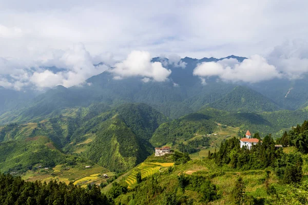 Prachtige Landschap Natuur Top Mountian Uitzicht Beroemde Scène Sapa Vietnam — Stockfoto