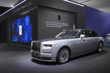 Bangkok, Tayland - 28 Mart 2019 : Rolls Royce yeni Phantom 2019 Super Luxury otomobil 40.