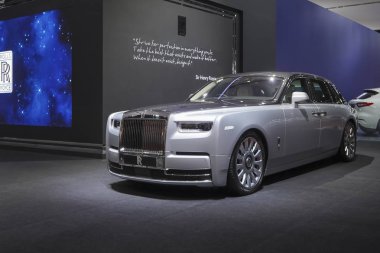 Bangkok, Tayland - 28 Mart 2019 : Rolls Royce yeni Phantom 2019 Super Luxury otomobil 40.