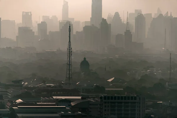 Μπανγκόκ Ταϊλάνδη Ιανουαρίου 2019 Ρύπανση Στην Πρωτεύουσα Που Είναι Πολύ — Φωτογραφία Αρχείου