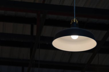 Vintage siyah metal tavan lambası iç aydınlatma ampuller dekorasyon çağdaş